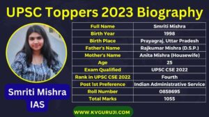 Smriti Mishra IAS 2023 Biography, Age, Caste, Marks, Marksheet 1 Smriti Mishra IAS 2023 Biography, Age, Caste, Marks, Marksheet