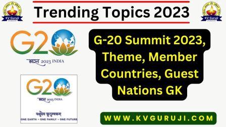 G-20 Summit 2023 India Theme GK Questions PDF