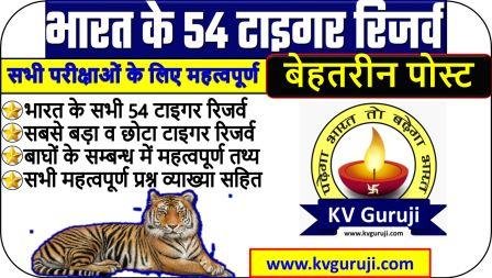 54 Tiger Reserve in India UPSC Hindi |  भारत के टाइगर रिजर्व GK