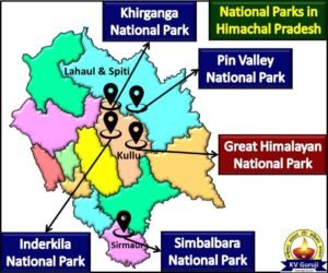 National Parks in Himachal Pradesh Map (Khirganga)