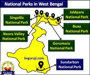 National Parks in West Bengal Map