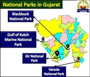 National Park in India Map (Gujarat)