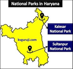 National Park in India Map (Haryana)