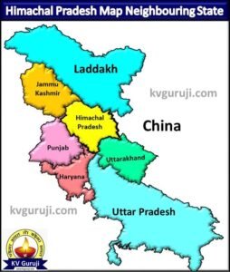 Himachal Pradesh Map with Neighbouring State