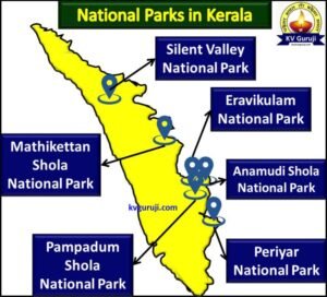 National Park in India Map (Kerala)