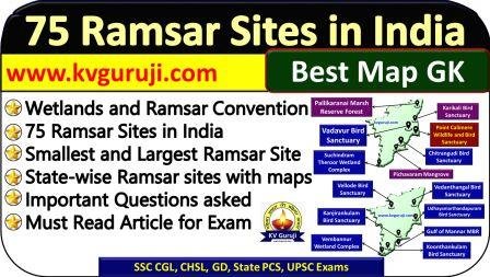 75 Ramsar Sites in India Map UPSC State-wise List Free PDF