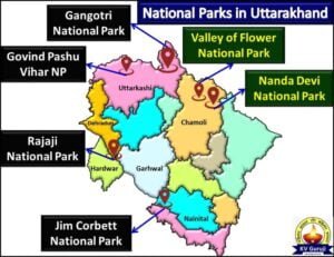 National Park in India Map (Uttarakhand)