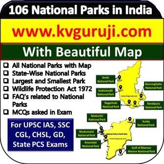 106 National Parks in India Map UPSC PDF Free Download