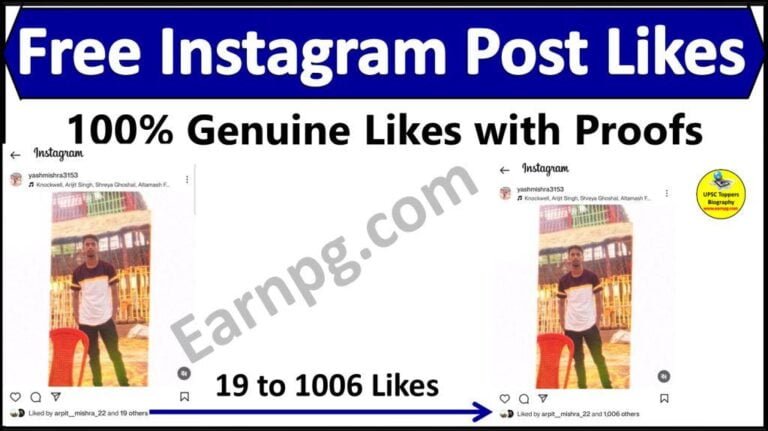 Earnpg.com Free Instagram Post Likes from 500 to 5K