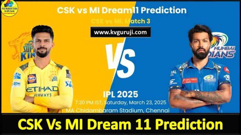 Match 3 CSK vs MI Dream11 prediction IPL 2025: Full Squads