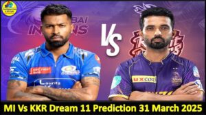 Match 12 MI Vs KKR Dream11 prediction IPL 2025 Today: Playing 11
