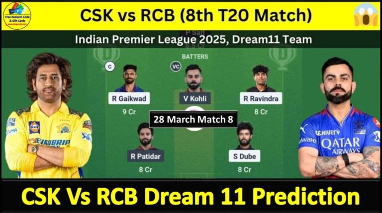 Match 8 CSK Vs RCB Dream11 prediction IPL 2025 Today: Fantasy Tips