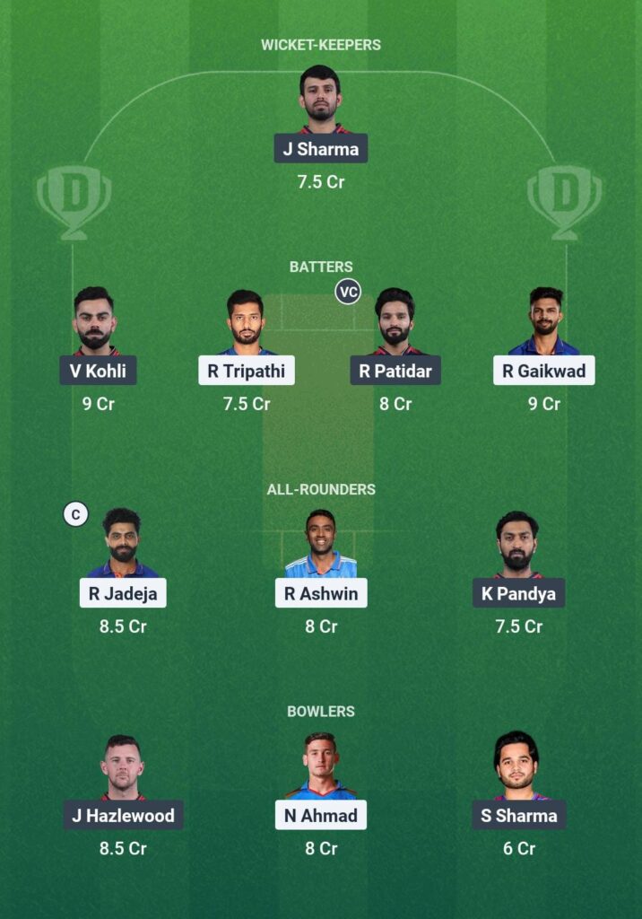 Grand League Team for CHE vs RCB Dream11 Prediction