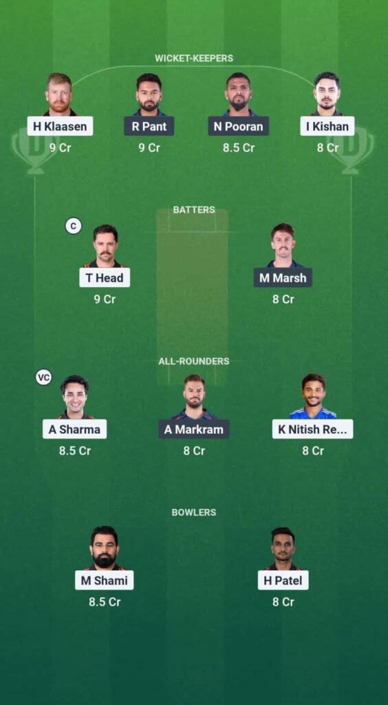 SRH vs LSG Dream11 Prediction Team 1