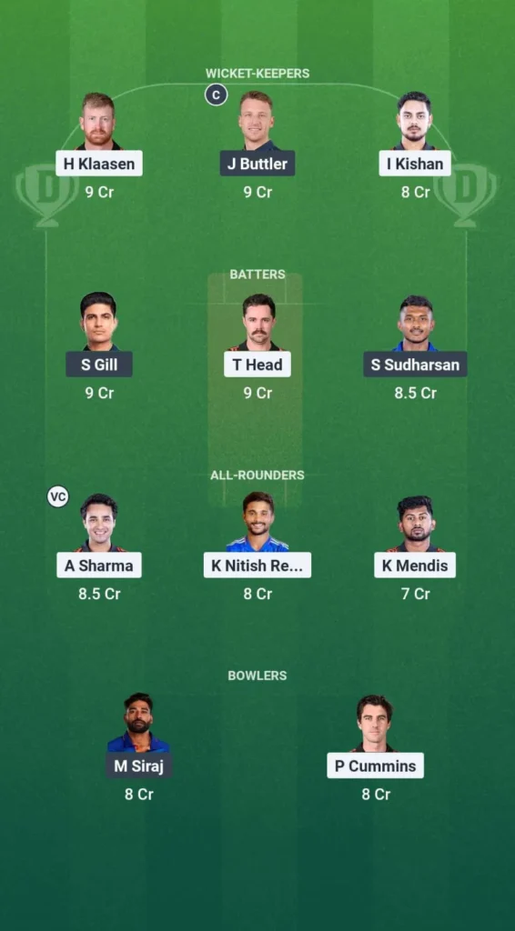 SRH vs GT Dream11 Prediction Team 2