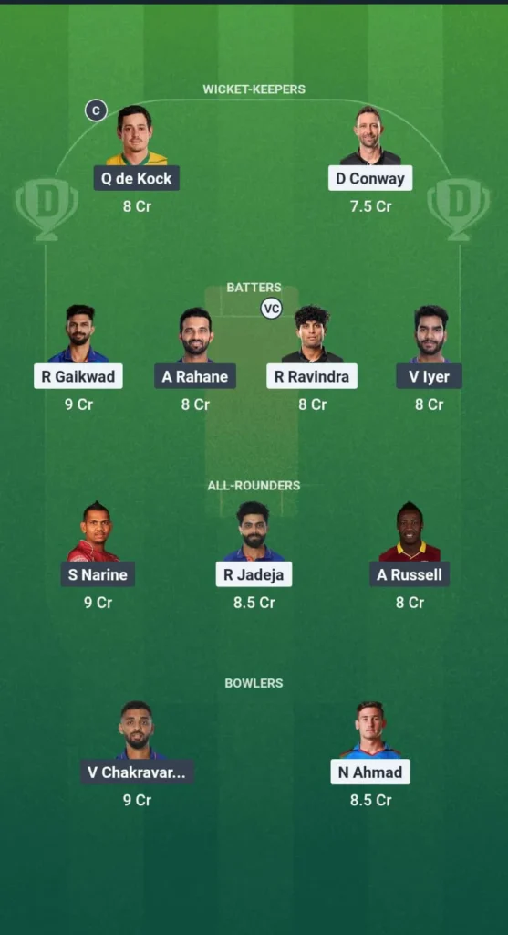 CSK Vs KKR Dream11 Prediction Team 2
