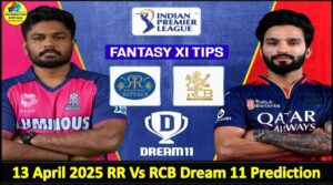 13 April 2025 RR Vs RCB Today Dream11 prediction IPL: Playing 11 Pitch Report