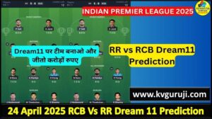 24 April 2025 RCB Vs RR Today Dream11 prediction IPL: Playing 11 Pitch Report 1 21 April 2025 RCB Vs RR Today Dream11 prediction IPL: Playing 11 Pitch Report