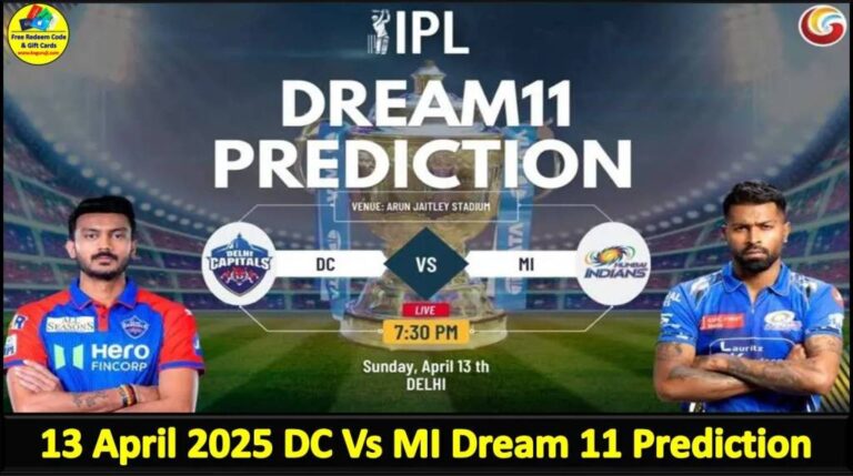 13 April 2025 DC Vs MI Today Dream11 prediction IPL: Playing 11 Pitch Report