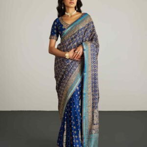 Royal Blue Parampara Zardozi Saree