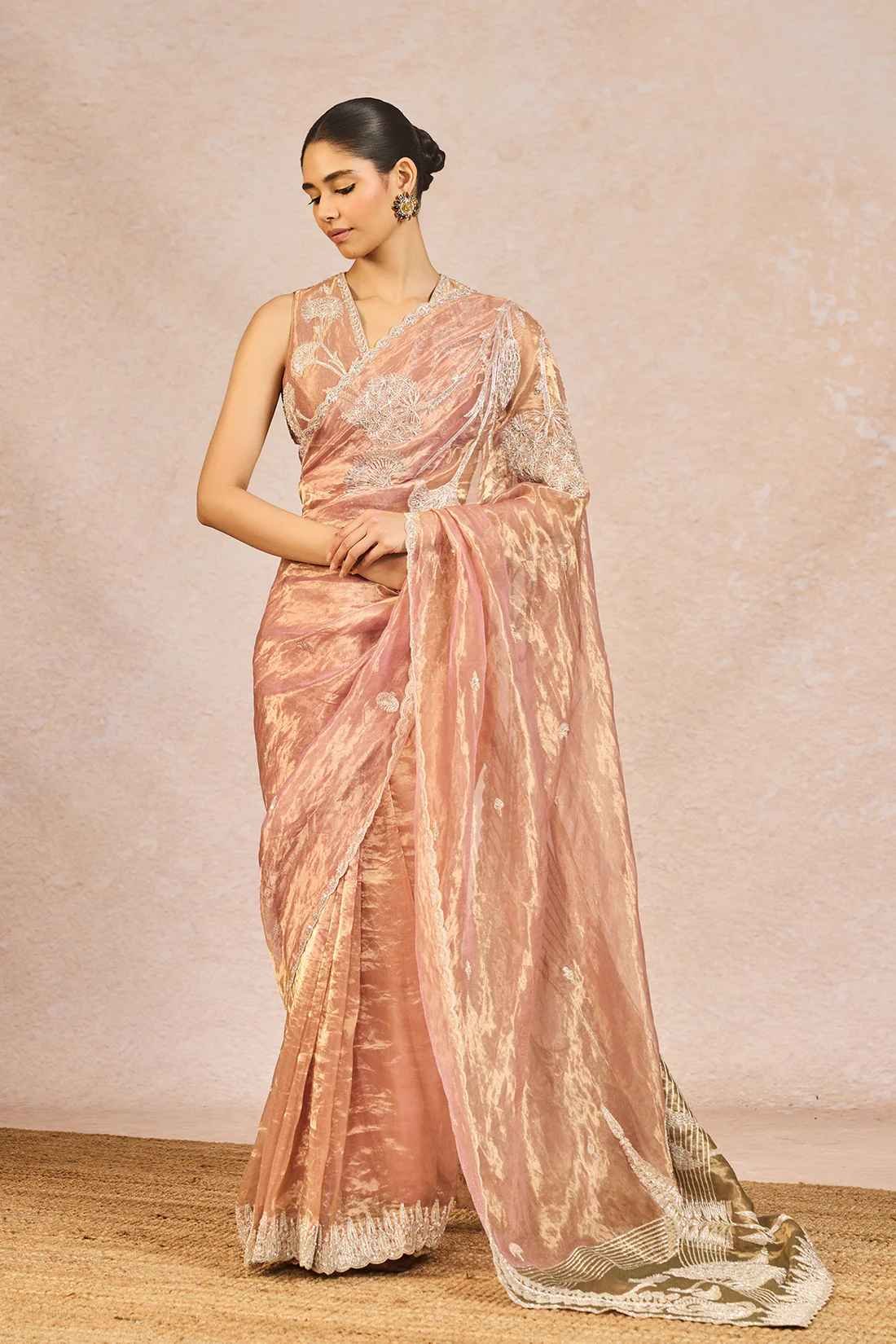 Chandni Saree Pink and Green
