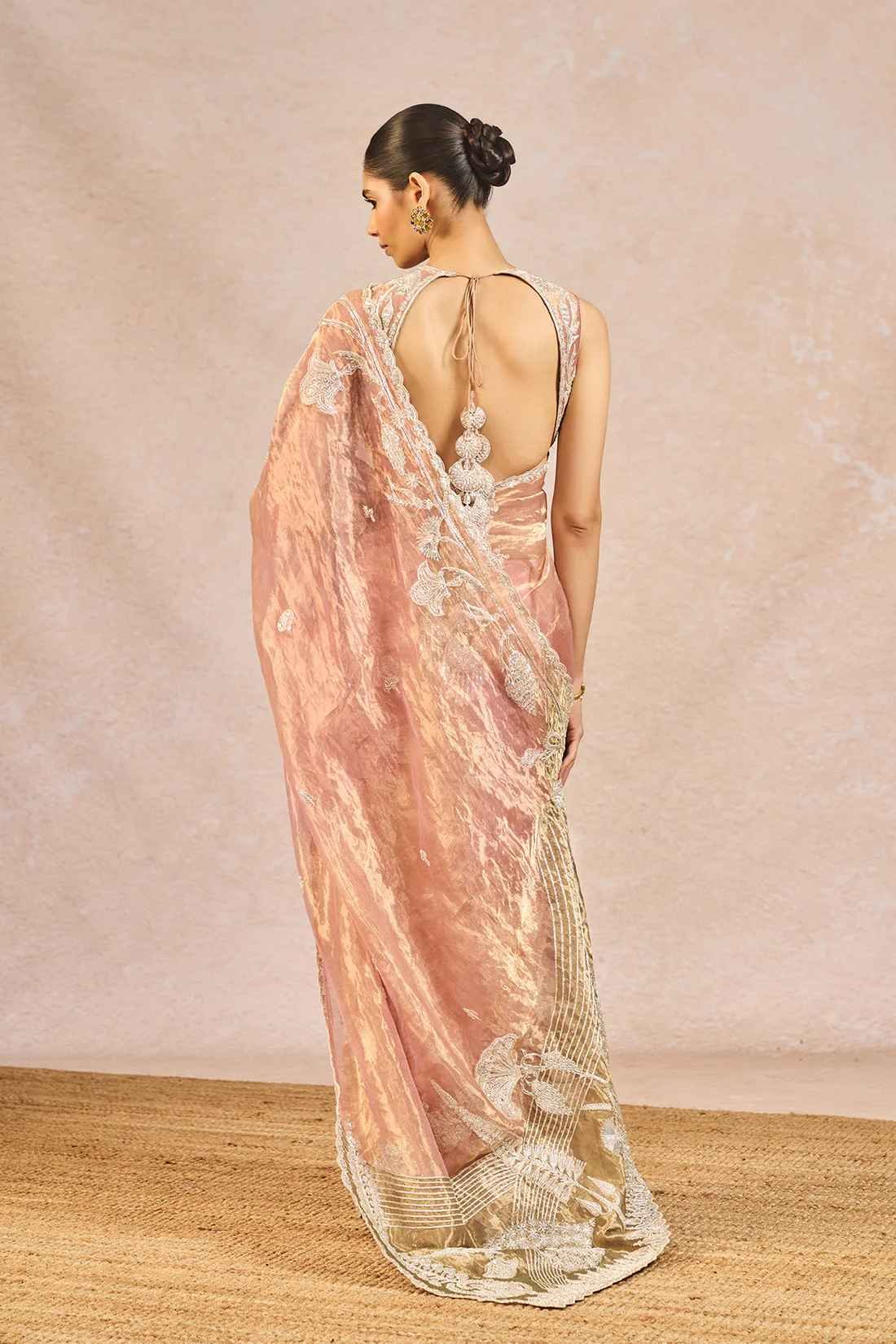 Chandni Saree Pink and Green - Image 4