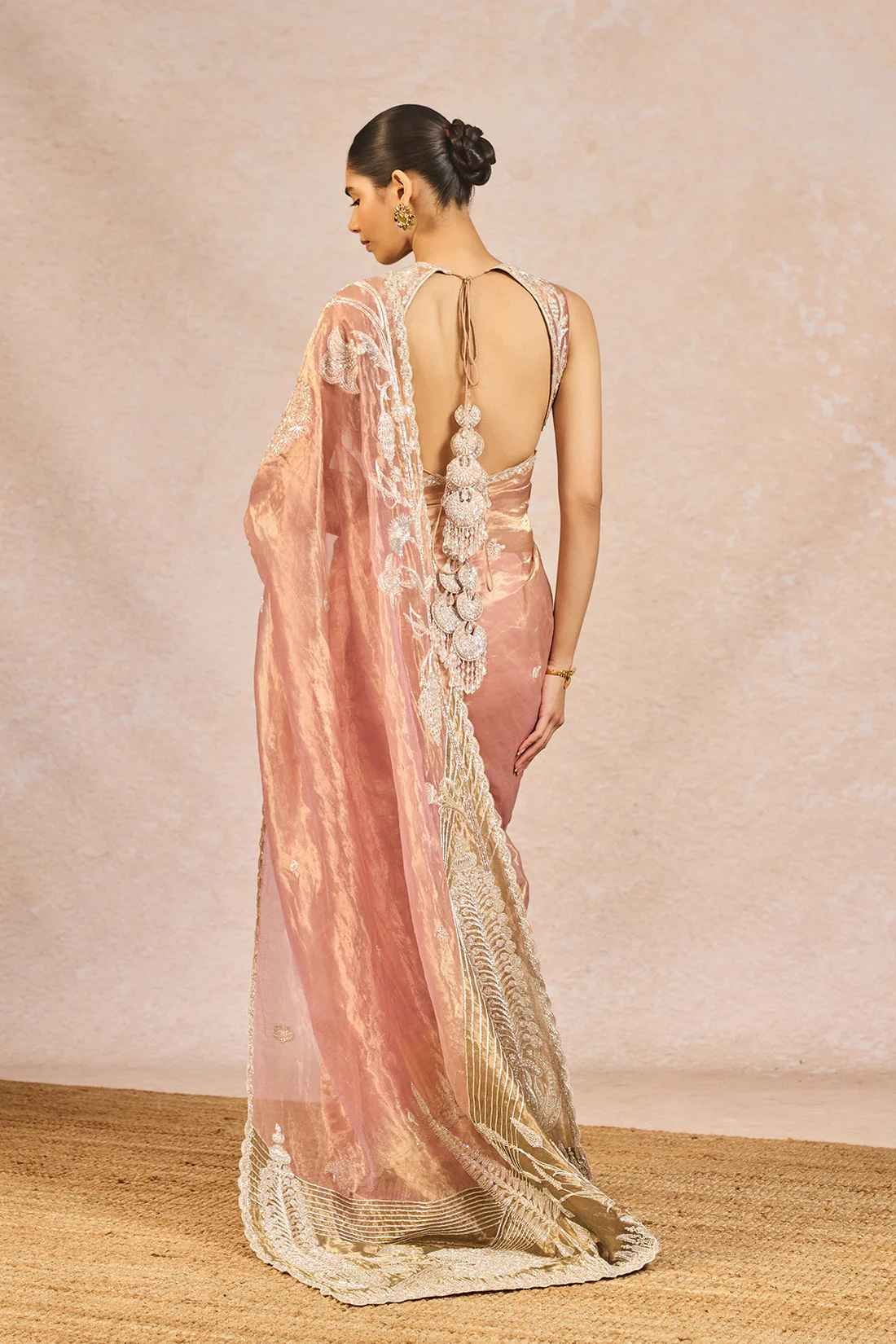 Chandni Saree Pink and Green - Image 3