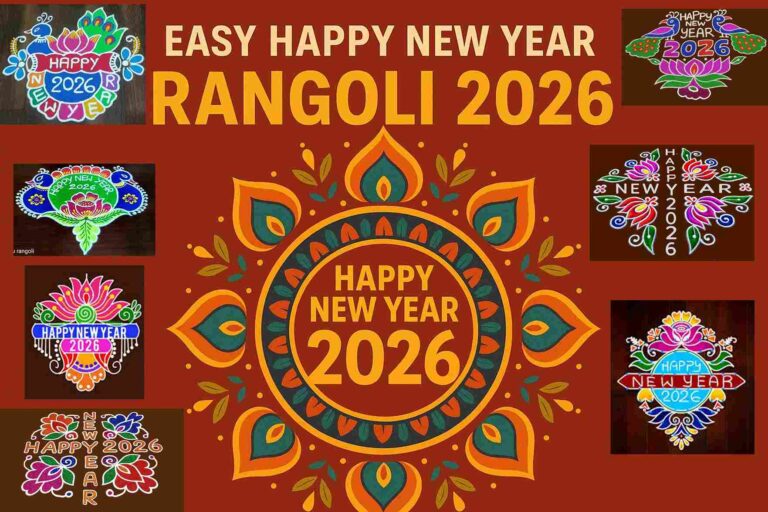 Happy New Year Rangoli 2026: Easy Design Images Free Download