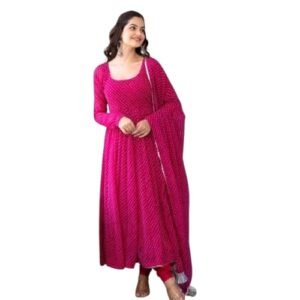 Women's Anarkali Kurta Set with Dupatta Pink