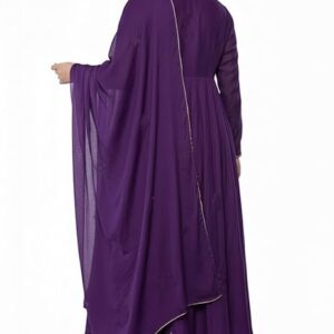 Solid Anarkali Kurta and Pant Purple