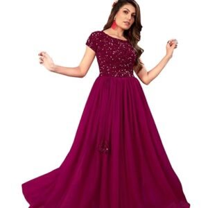 Velvet Bodice & Net Flare Gown Parties