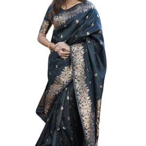 Kanjivaram Pure Soft Silk Saree Black
