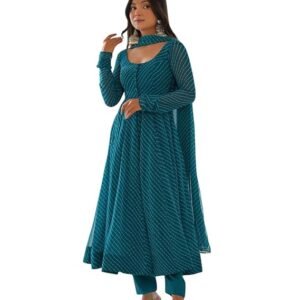 Women's Georgette Anarkali Gown with Full Sleeves