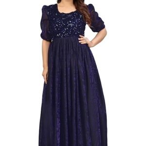 Fashion Elegant Women's Long Gown Blue Color