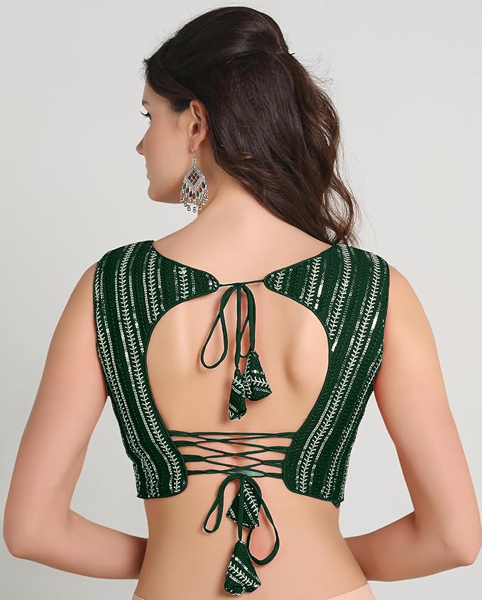 Sweetheart Neck Blouse Sleeveless Green - Image 2