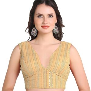 Sweetheart Neck Blouse Sleeveless Gold