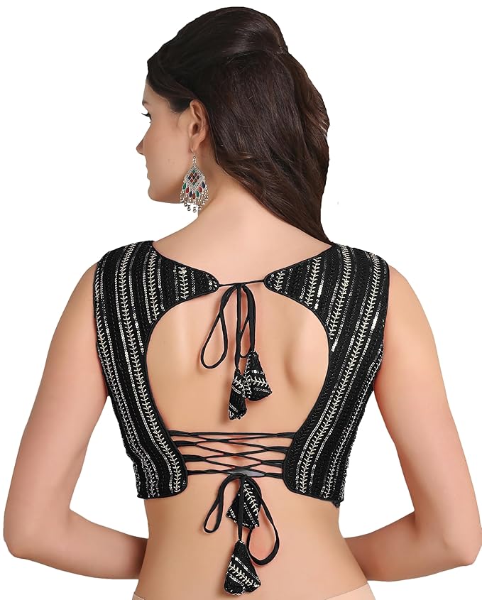 Sweetheart Neck Blouse Sleeveless Black - Image 3