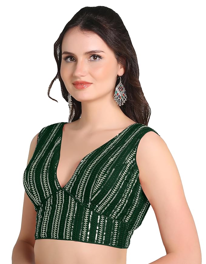 Sweetheart Neck Blouse Sleeveless Green - Image 3