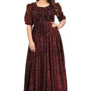 Fashion Elegant Women's Long Gown Maroon Color