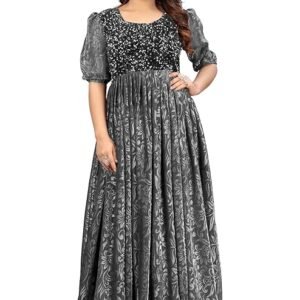 Fashion Elegant Women's Long Gown Grey Color