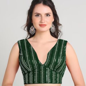 Sweetheart Neck Blouse Sleeveless Green