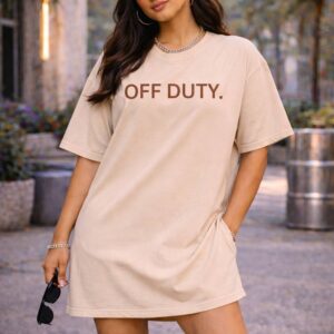 Beige Oversized T-Shirt Dress for Women | Indian Gen Z Streetwear