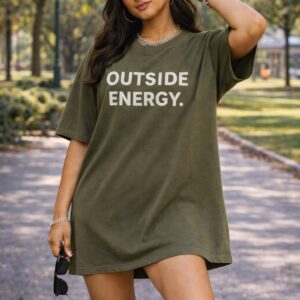 Olive Green Oversized T-Shirt Dress for Women | Indian Gen Z Girls
