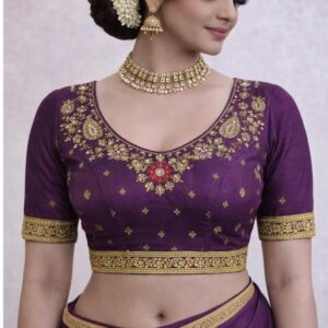 Royal Purple Designer Blouse Backless