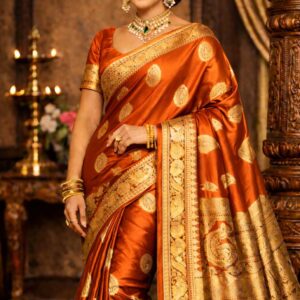 Burnt Orange Premium Silk Saree