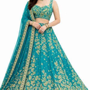 Teal Blue Party Wear Lehenga Choli for Women