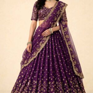 Dark Purple Party Wear Lehenga Choli for Women