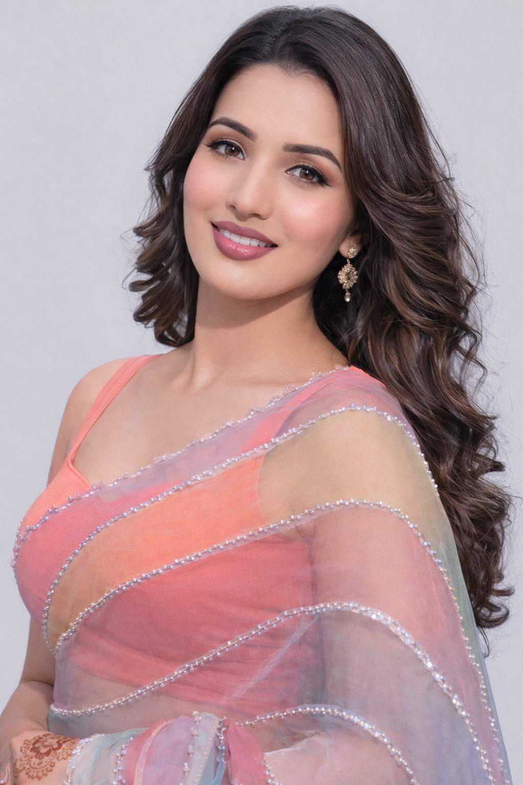 Premium Soft Pastel Organza Saree with Silver Border – Party & Festive Wear - Image 4