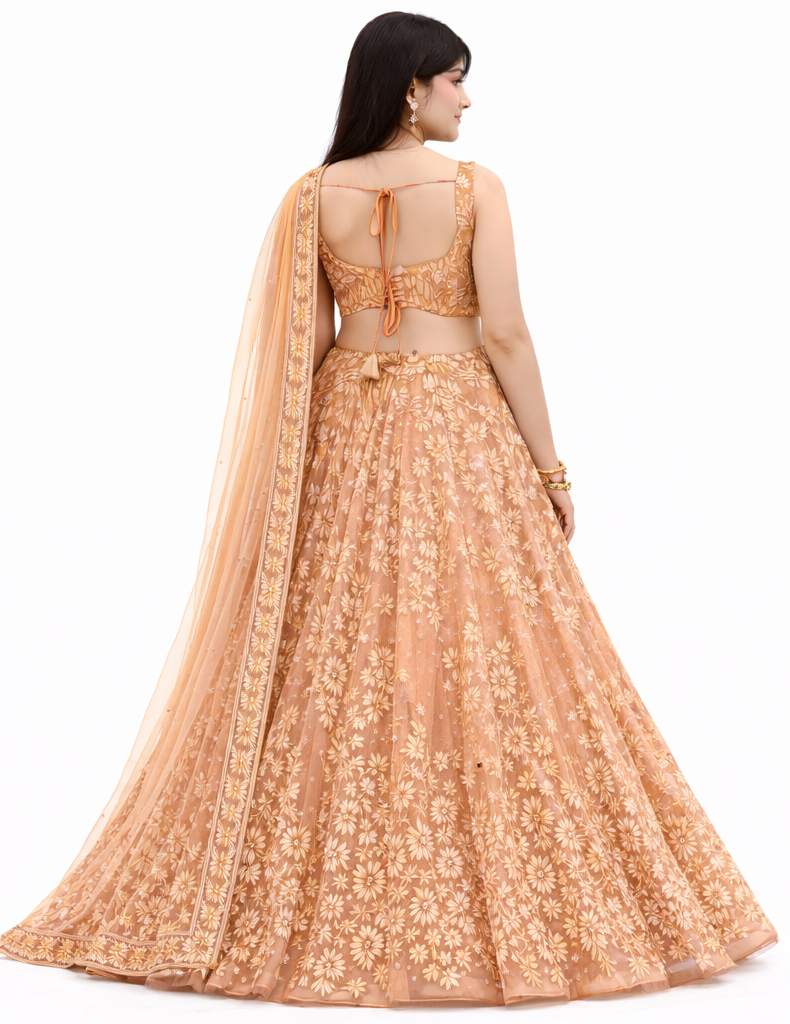 Peach Color Party Wear Lehenga Choli for Women Vaxriva - Image 2