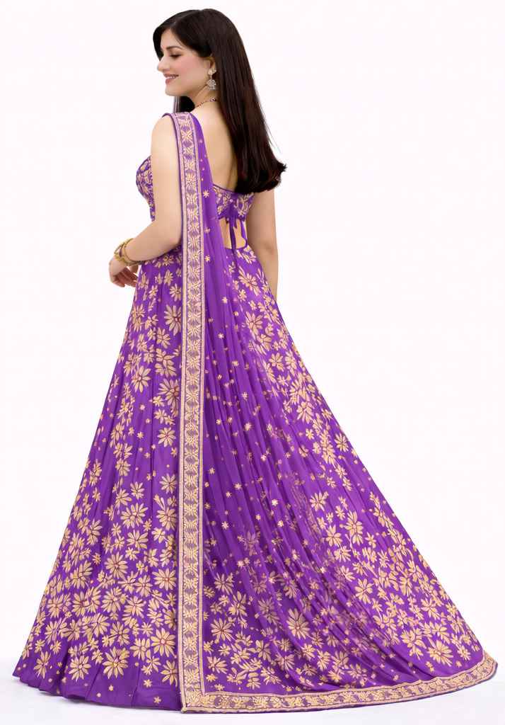 Purple Party Wear Lehenga Choli for Women Vaxriva - Image 3